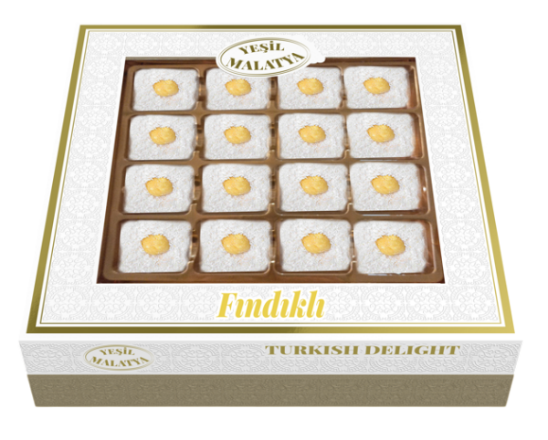 Yeşil Malatya Safran Fındık Lokum 350 Gram 12 Adet