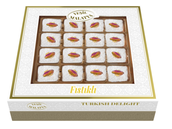 Yeşil Malatya Safran Fıstık Lokum 350 Gram 12 Adet