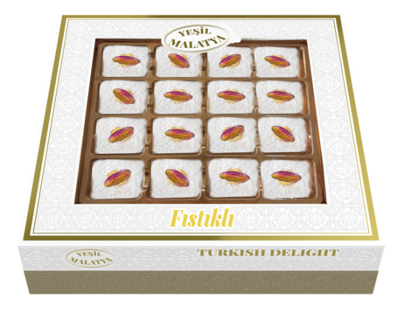 Yeşil Malatya Safran Fıstık Lokum 350 Gram 12 Adet