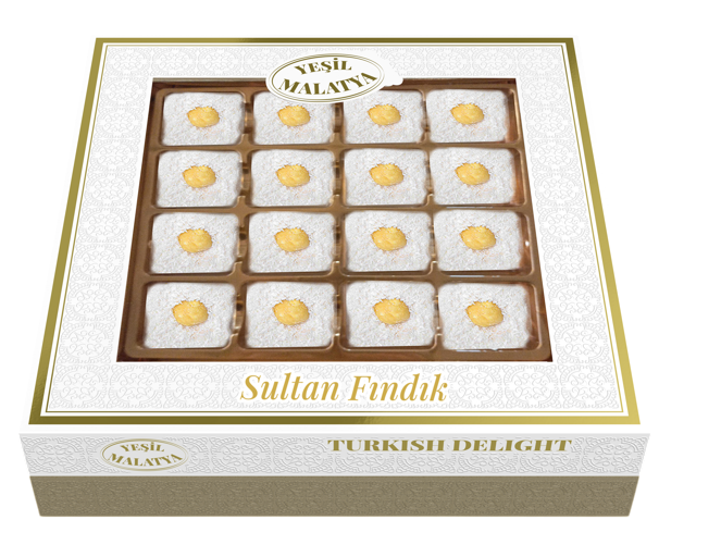 Yeşil Malatya Sultan Fındık Lokum 350 Gram 12 Adet