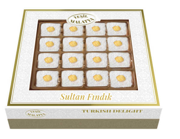 Yeşil Malatya Sultan Fındık Lokum 350 Gram 12 Adet