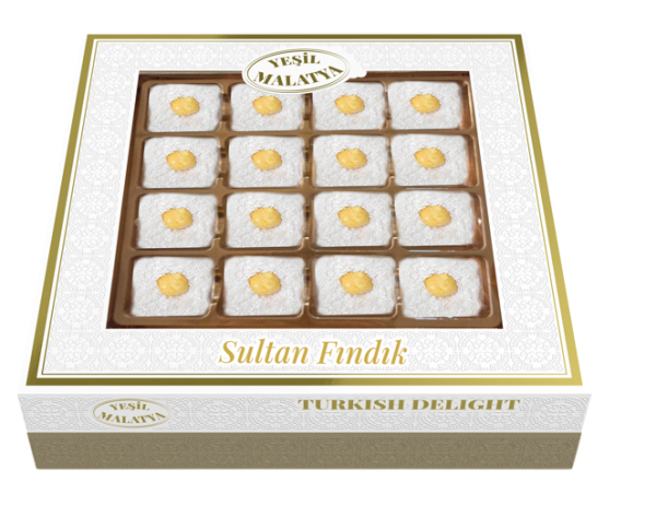 Yeşil Malatya Sultan Fındık Lokum 350 Gram 12 Adet