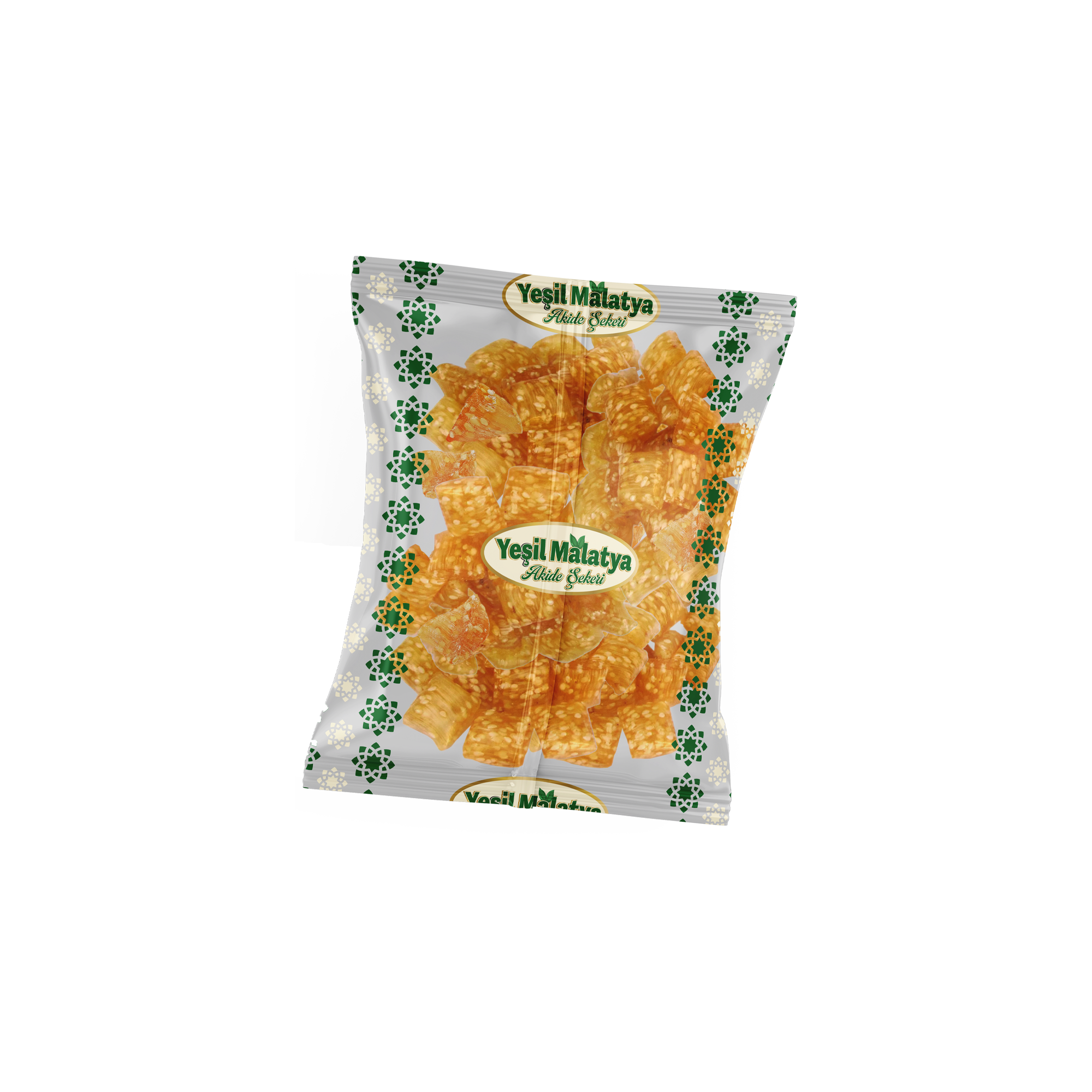 Yeşil Malatya Susamlı Akide Şekeri 240 Gram 12 Adet