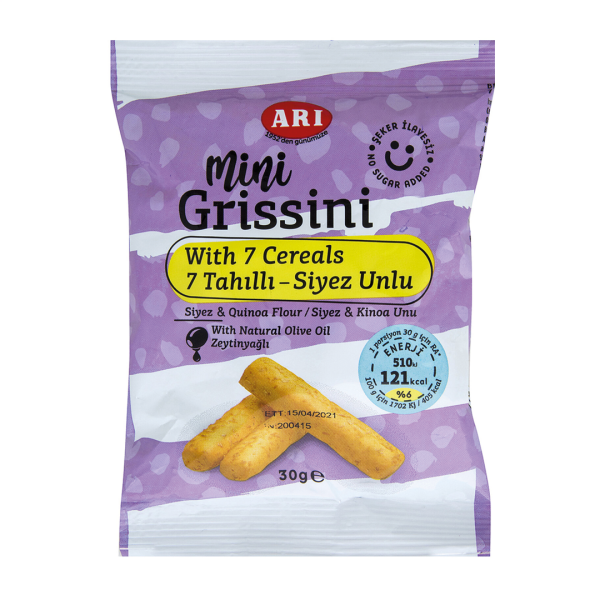 Arı Grissini Mini 7 Tahıllı 30 Gram 20 Adet